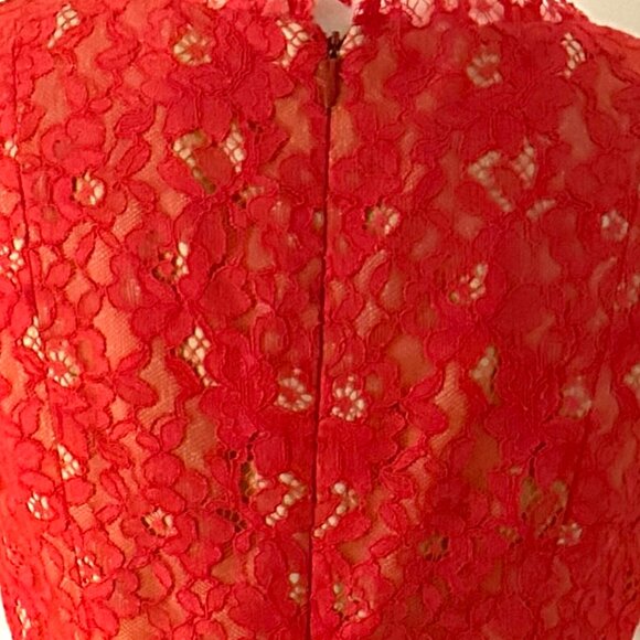 Shoshanna Red Lace Dress SIZE 6 - Picture 5 of 6